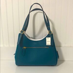 Coach Lori Leather Shoulder Bag teal blue green - sold out on line